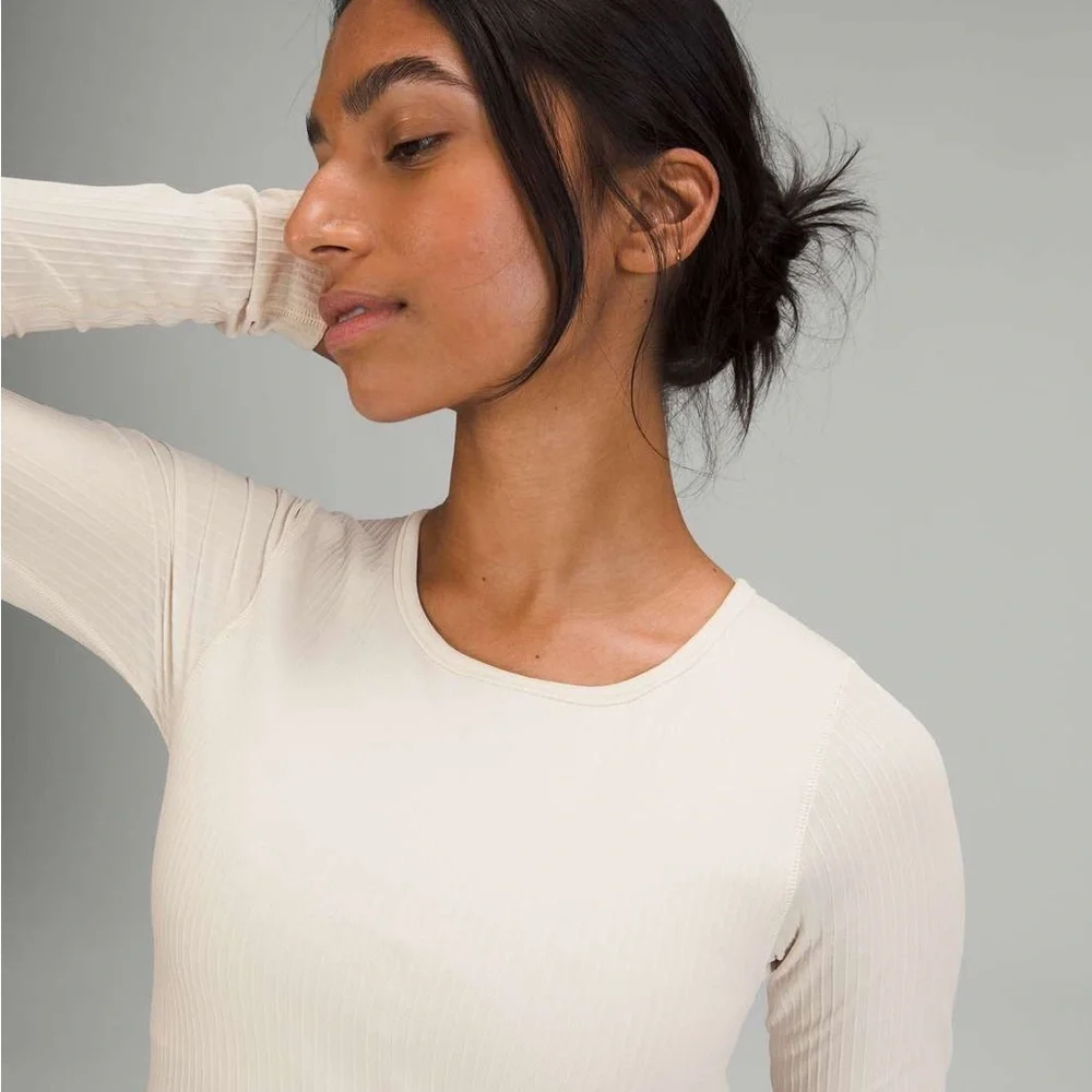 Lululemon Ebb to Street Long Sleeve white opal